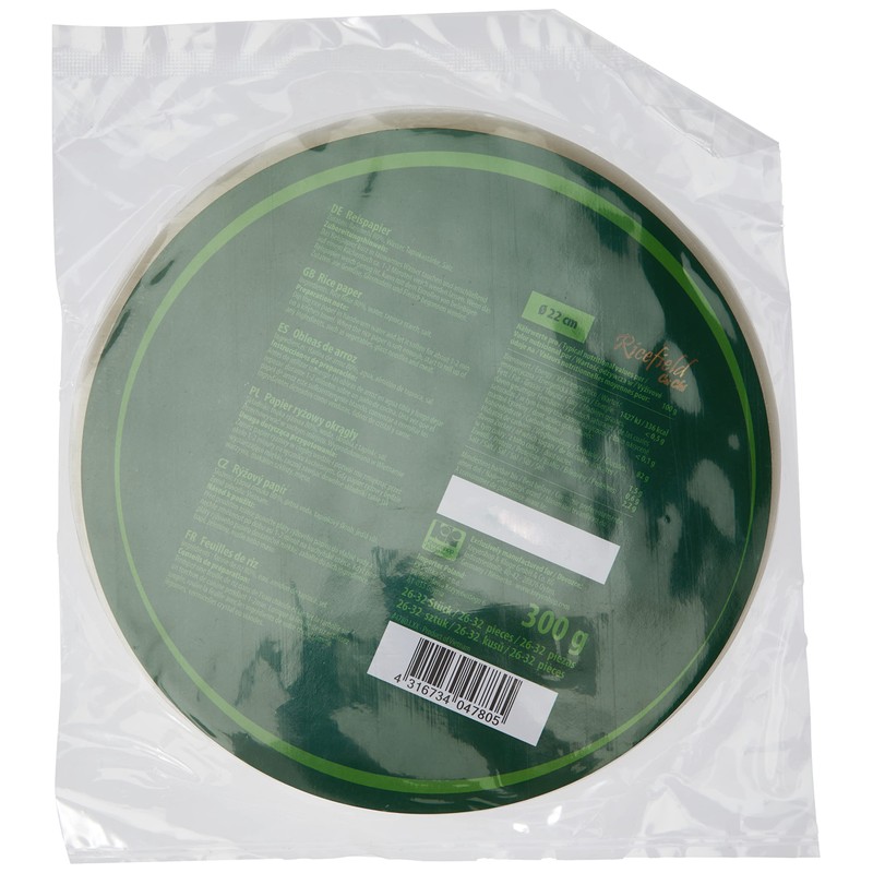 Ricefield Reispapier, rund, 22 cm, 1 Pack (300 g Packung)