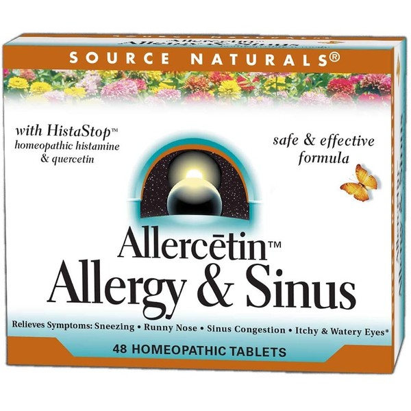 Source Naturals Allercetin Allergy & Sinus Homeopathic, 48 Tablets Per Pack