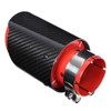 Universal Exhaust Tip Tail Throat Glossy Carbon Fiber Red Pipe