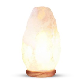 Himalayan Glow White Salt Crystal Lamp, Natural Salt Night Light, Hand Crafted Salt Lamps with Neem Wooden Base, Salts Lamp Bulb,(ETL Certified) Dimmer Switch | 5-7 LBS