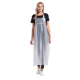 Nanxson CF3148 Unisex Apron TPU Odourless Environmentally Friendly Waterproof Adjustable Neck Shoulder Lightweight Work Apron, transparent
