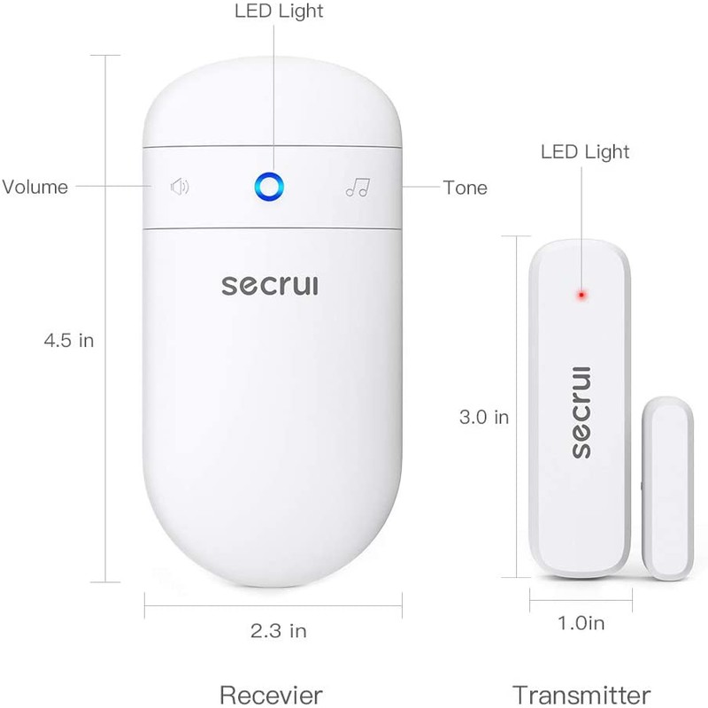 SECRUI Door Chime, Door Sensor Chime with Adjustable Volume, Easy