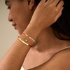 Amicon Gold Bracelets for Women,Dainty 14K Gold Plated Stack Set