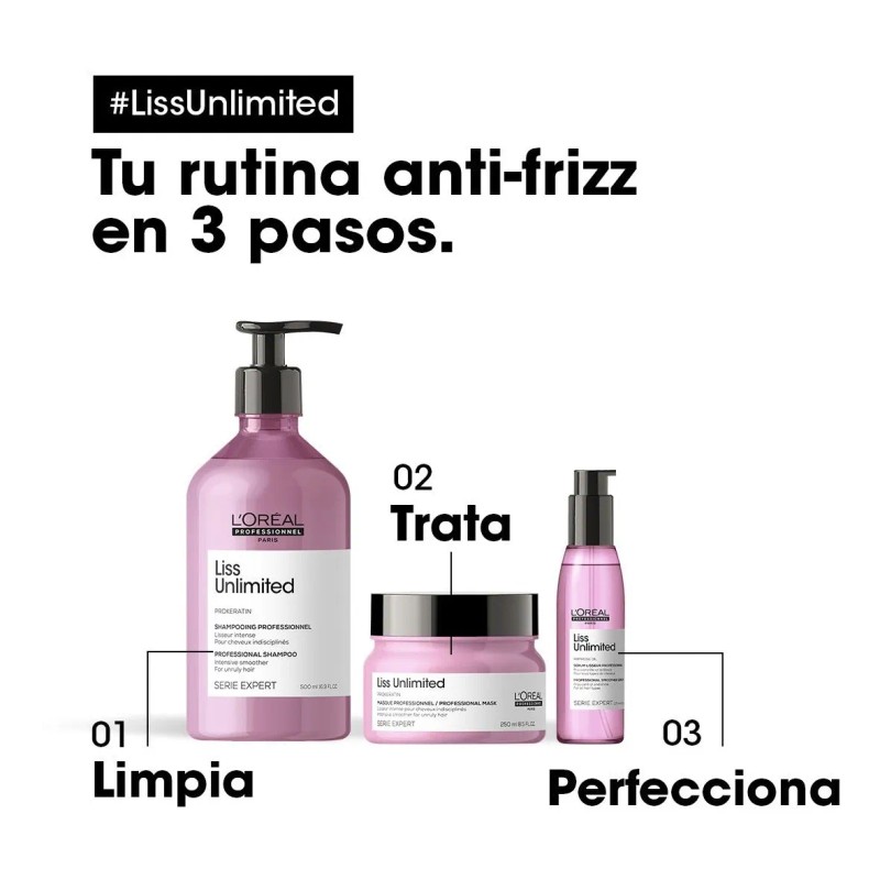 Shampoo Controla Frizz Liss Unlimited Loreal 1500ml Conenvio