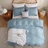JSD Dusty Blue Duvet Cover Set Full Size, 3 Piece
