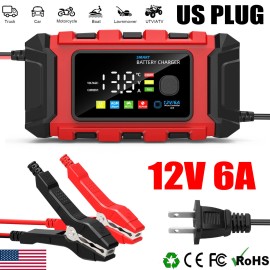Unbranded 20A LiFePO4 Car Battery Charger Smart Maintainer 12V 24V AGM Trickle Charger US - #01: 12V 6A