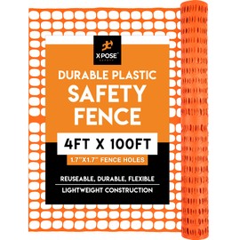 Xpose Safety Orange Safety Privacy Fence - 4' x 100' - Garden Netting, Fencing Screen for Yard, Outdoor Snow, Dog and Pet Fence, Chicken Enclosure - Barrier Protection for Deer, Rabbit, Small Animal