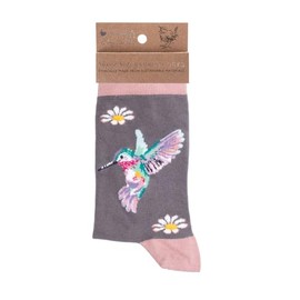 Wrendale Designs by Hannah Dale Wisteria Wishes' Hummingbird Socks Wisteria Wishes 4-7 Size 3-7, Wisteria Wishes