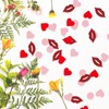 mdgfge Valentine's Day Pink Red Heart Confetti with Circles Lips
