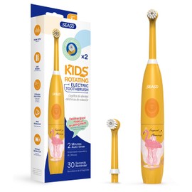 KME DailyTrade Kids Electric Toothbrush, Rechargeable Sonic Soft Bristle Toothbrushes with 2 Brush Heads, DIY Stickers and 5 Modes, Ideal for Kids and Children, Ages 3–12, Flamingo Stickers