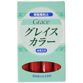 Nissin Associates Co., Ltd. Resin Style Clay, Grace Color, Red, 1.1 oz (30 g) x 4, 8611 (Claycraft Clay, Nendor/Resin Clay)