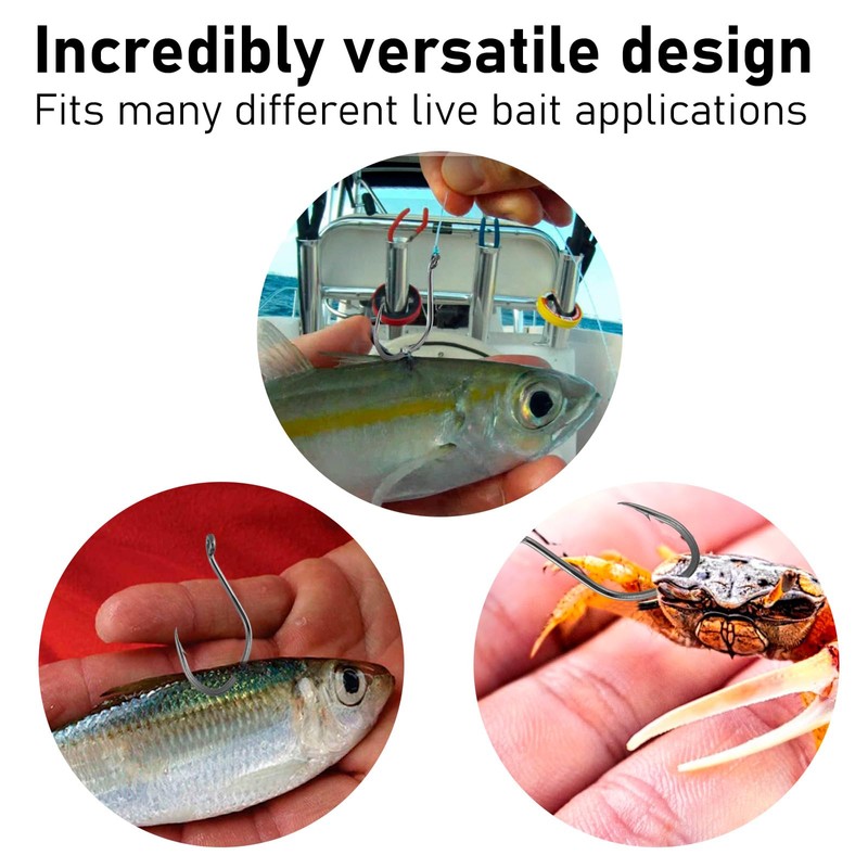 Dr.Fish 50 Pack Big River Bait Hooks Catfish Fishing Hooks