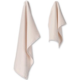 Casatessile Microfibre Hand Towels Pair 1 cm 40 x 60 cm + 1 cm 50 x 100 cm Microfibre Towel Set - Crema