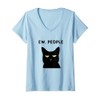 Womens Ew, People I Hate People Funny Black Cat Yellow