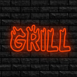 Grill Neon Sign BBQ accessories LED Neon Light Sign for BBQ Decor Perfect for Grill - Themed Decorations