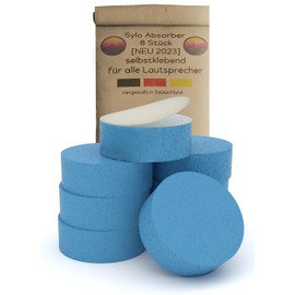 PolySound Sylo High-End Speaker Feet, Vibration Damper, Set of 8, Blue, 7-15 kg, Material Gentle Cut with Water, Not Punched, Made in Germany