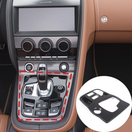 Daeiclru Central Control Gear Shift Panel Trim Cover Fit for Jaguar F-Type 2013-2024, Car Gear Shifter Console Anti-Scratch Panel Frame Decorative Cover Interior Accessories (Matt Black)
