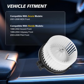 AC Blower Motor with Fan for Honda Pilot 2003-2008, for Honda Odyssey 1999-2004, for Honda Accord 1998-2002, for Acura MDX 2001-2006, HVAC Heater Blower Motor Fan OE: 700002, 79310S84A01, 15-80955