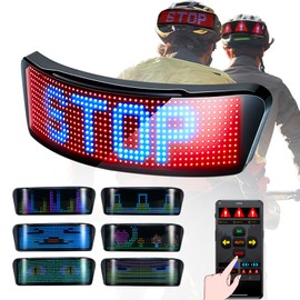 PChero App Control Cycling Helmet Taillight, Programmable LED Matrix Panel with Turn Signal Speedometer APP Custom Sign Display Helmet Light for Motorcycle Ski Helmet Men Women Kids Night Riding