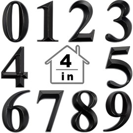 Jetec 10 Pcs House Numbers 3D Door Mailbox Numbers 0-9 Self Adhesive House Door Street Address Stickers for, Apartment, Office, Hotel Room, Mailbox Signs(4 x 2.5 Inches,Black)
