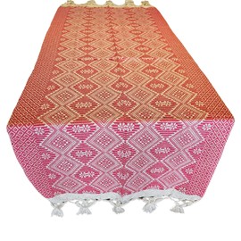 Mexican Handmade Diamonds Rebozo Shawl (Red)