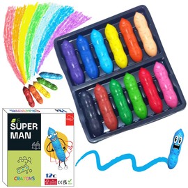 QYEHF Pack of 12 Chalk Holder, Chalk Pen Holder, Colouring Pencils, Washable, Anti-Dust Blackboard Chalk, Not Dirty Hand Chalk Chalk Pens for Outdoor Games Painting, for School, Office, Home