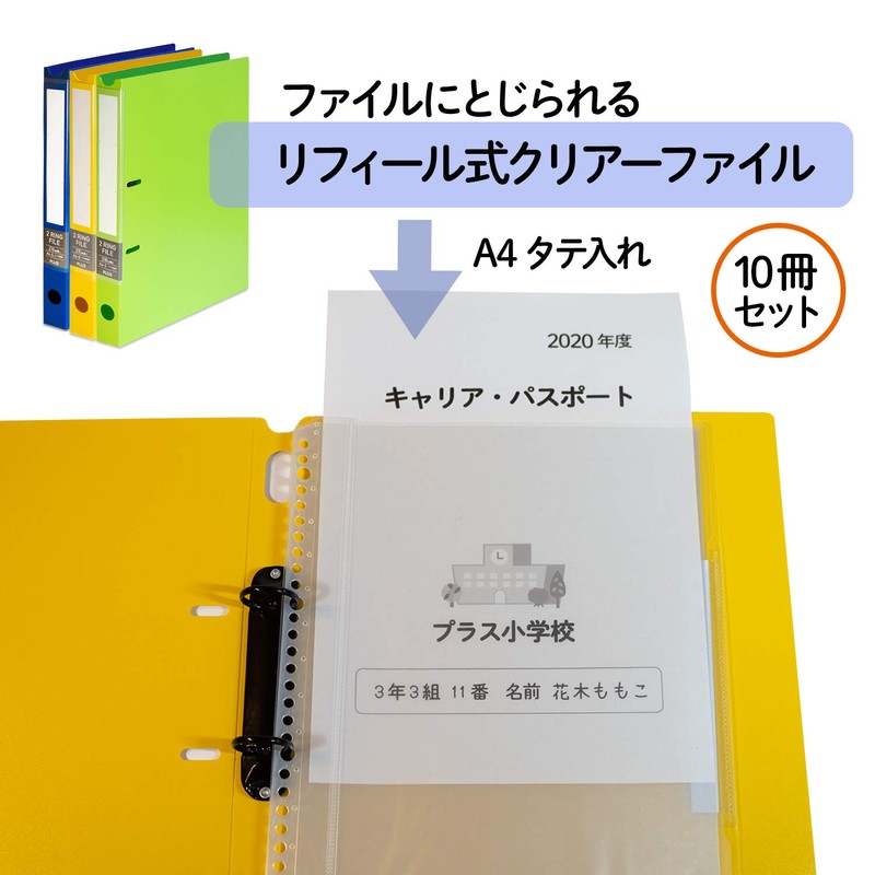 Plus RE-201CF Name Refill-Type Clear File, Vertical Input, 6 Pockets,