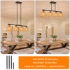 Black 4-Light Kitchen Island Lighting, Boho Rattan Dining Room Light