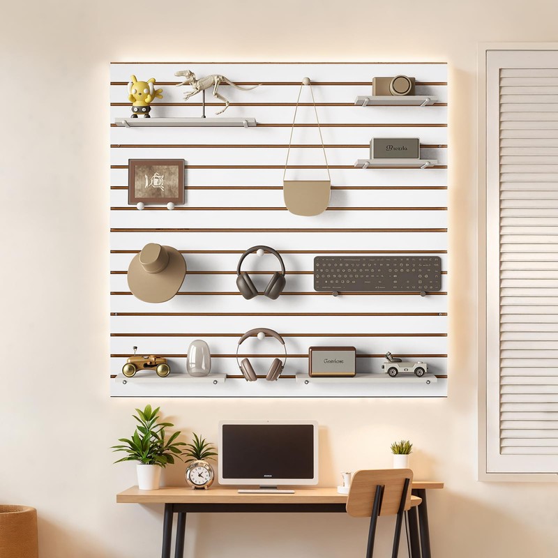 VEVOR Slat Wall Paneling, 4 x 4 ft, MDF Garage