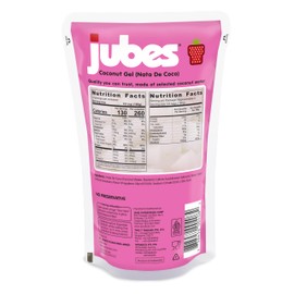 JUBES Coconut Gel - Nata De Coco, Jelly Cubes Coconut Jelly for Dessert, Strawberry Flavor, 12.7 Oz (Pack of 1)