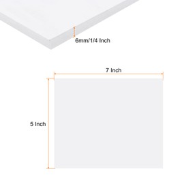 Rebower Expanded PVC Board Sheet 6mm Thick, 130x180mm Lightweight Rigid Plastic Foam Sheet, [for Crafts Signage Displays Digital Screen Printing] - White/ 1 Pcs
