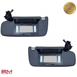 2MPLASTIC Sun Visor For Chevy Blazer S10 1995-2005 Set Pair OE Quality Black With Light