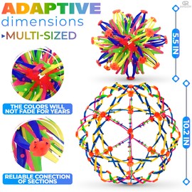 Expanding Ball Toy Sphere Ball - Expandable Ball Sensory Fidget Anxiety Relief Toys for Kids Sensory Toys for Anxiety Tools for Kids Stress Relief - Expandable Balls for Kids Fidget Toys for ADHD Kids