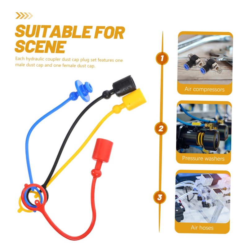PLAFOPE 4 Sets Quick Coupling Protective Cap Adapter Dust Cap