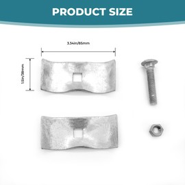 12 Pcs 1-3/8" Chain Link Fence Panel Clamps, Dog Kennel Panel Clamp, Dog Kennel Clamps for 1-3/8" OD Pipe, Galvanized Saddle Clamps for Round Pipe Panel Frame,Bolts & Nuts include