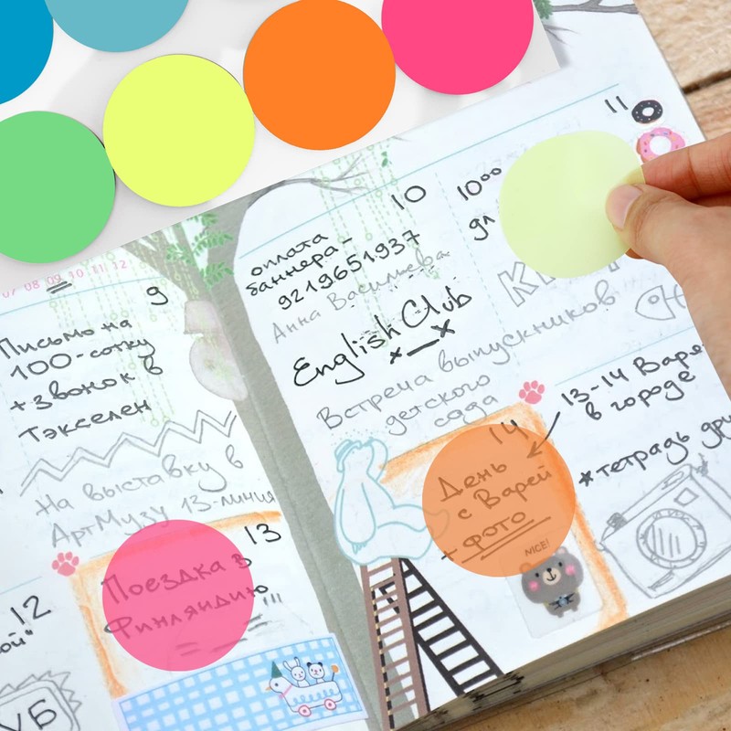 800 Sheets Transparent Sticky Notes Small Round Clear Sticky Notes