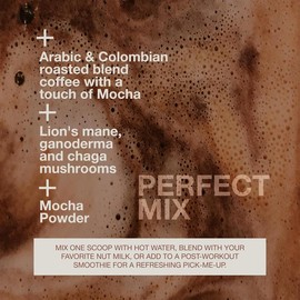 Nabela Mushroom Mocha Coffee | Instant Roasted Blend Coffee | Arabic & Colombian Coffee, Coffee with Mushroom | 30 Servings
