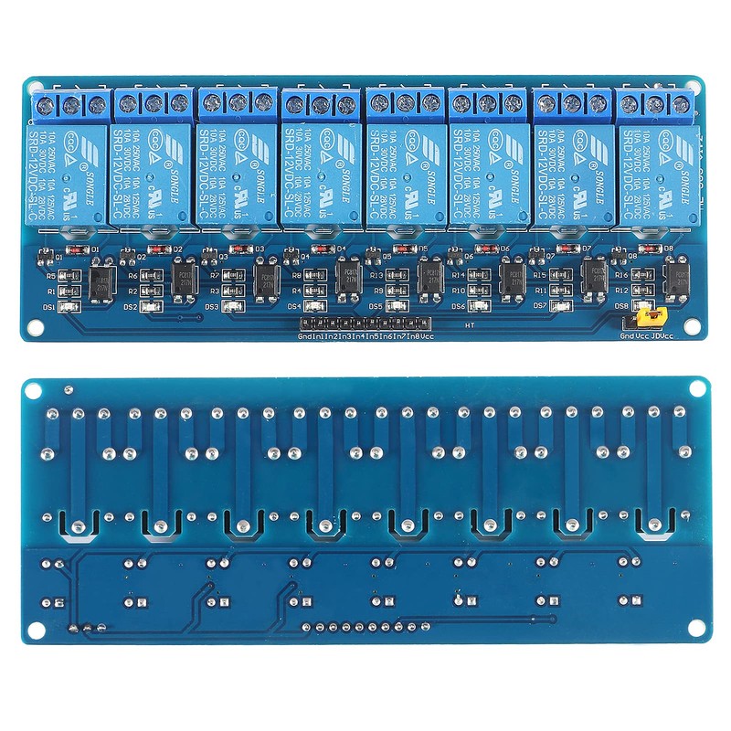 AITRIP 2 Pack 8-Relay Module 5V with Optocoupler Low-Level Trigger