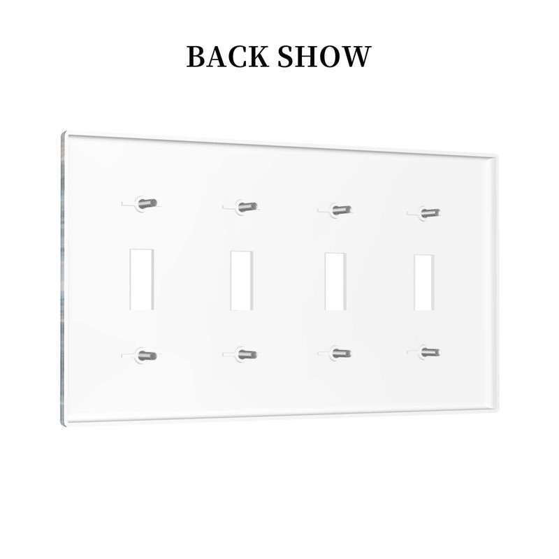 Blue Marble Light Switch Cover 4 Gang Wall Plate Quad