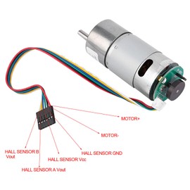 Large Torsion Gear Motor Encoder 12/24V Speed Reduction Motor for Smart Devices and Monitors (12V, Speed 300)