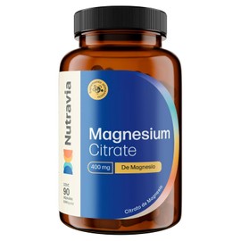 Nutravia Citrato de Magnesio 400mg Suplemento - Esenciales Vitaminas para Mujer y Hombre - Alta Absorción, Sin OGM Magnesium Citrate Minerales Suplemento - 90 Cápsulas