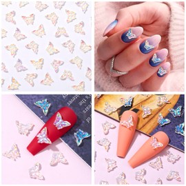 HINZIC 3D Gold Nail Charms, 6 Styles Minimalism Nail Rhinestones Metallic Nail Studs Gems Wedding Prom Acrylic Jewelry Decoration Accessories for Women