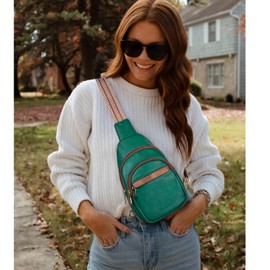 BOSTANTEN Small Sling Bag for Women Leather Crossbody Bags Fanny Pack Chest Bag for Travel