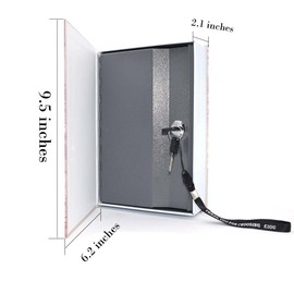 EIOUMAX 9.6 x 6.2 x 2.2 inches Beatiful Rose Inches Book Safe with Key Lock, Metal,safe for money