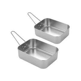 Set of 2 Nesting Aluminium Mess Tins For Outdoors Cooking, Camping and Hiking