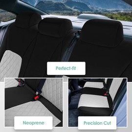 FH Group Custom Fit Car Seat Covers Specifically Made for 2018-2022 Honda Civic Sport | EX | EX-L | Touring, Rear Set Gray Ultraflex Neoprene Waterproof Car Seat Cover