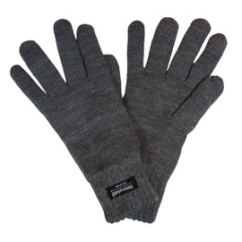 Rjm Ladies Knitted Thinsulate Lined Gloves Grey