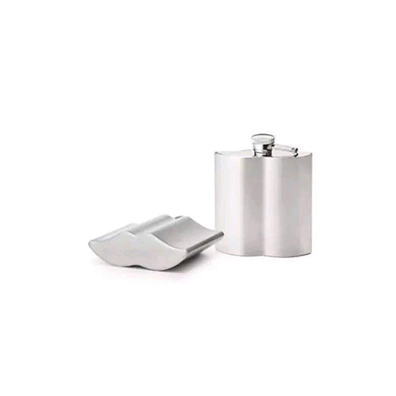4oz Moustache Stainless Steel Hip Flask in Gift Box by
