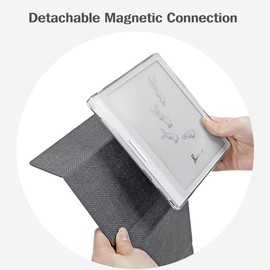 2in1 Case for Onyx Boox Page/Go Color 7 / Leaf 3 3C, Magnetic Detachable Kickstand Flip Cover and Inner TPU Jelly Case (Black)