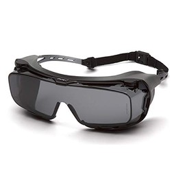 Pyramex Cappture Over Prescription Safety Glasses, Gray H2MAX Anti-Fog Lens w/Rubber Gasket